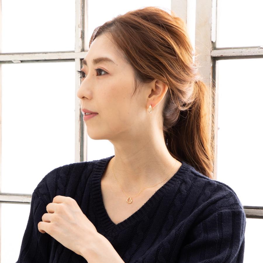 18金 フープピアス 両耳 レディース トリプルループ ゴールド k18 18k