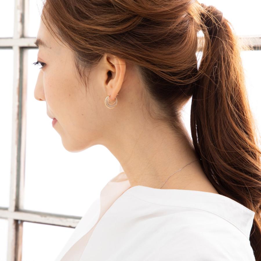 18金【3連トリニティーカラー クロッシングピアス】PT/YG/PG ペア 新品 K18/Pt トリニティ フープピアス レディース 18k K18 18金 プラチナ 3