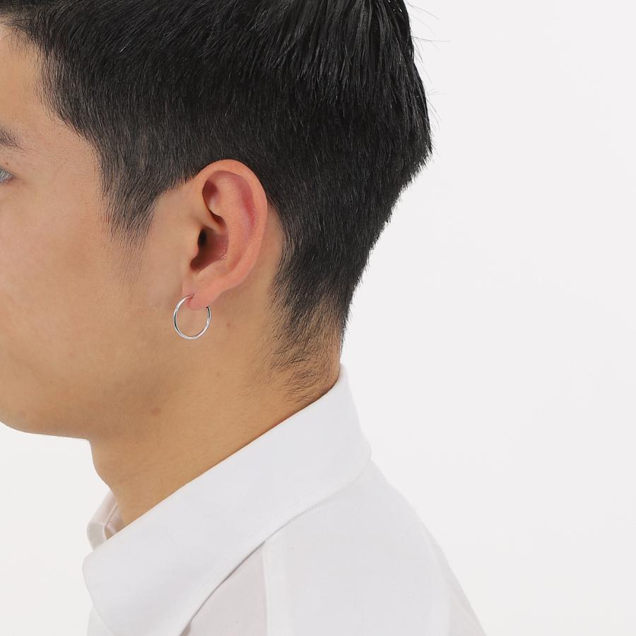 18金 フープピアス 18×1.5mm 両耳 ホワイトゴールド リング ピアス