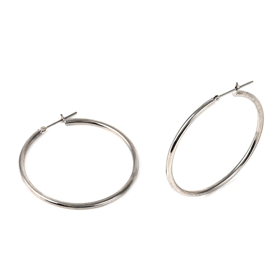 プラチナ フープピアス 2.0×40mm 両耳 リング ピアス レディース