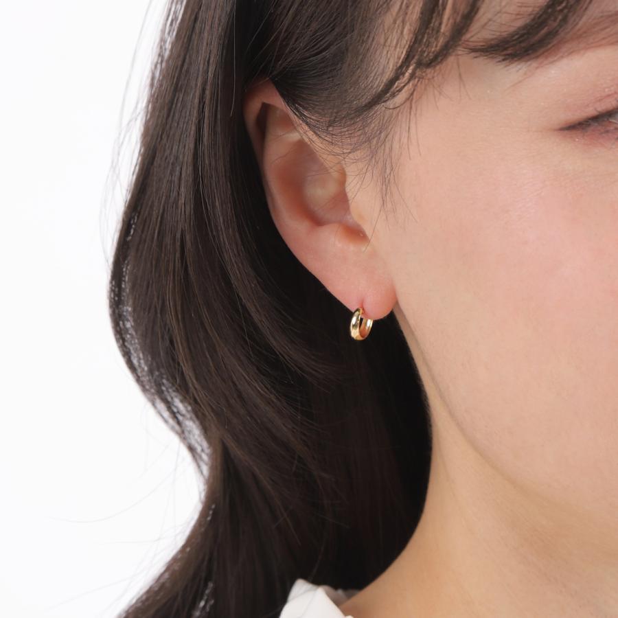 18金【3×10mm 月甲フープピアス】イエローゴールド K18刻印入 新品！ 18金 フープピアス 月甲 3×10mm 両耳 レディース メンズ 三日月 丸形