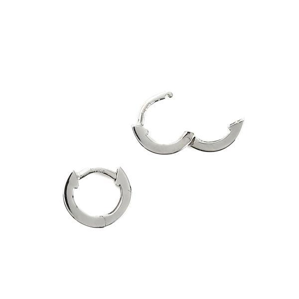 14金 フープピアス 幅広 小さめ ホワイトゴールド 7.5×1.3mm 14金 フープピアス 幅広 小さめ ホワイトゴールド 7.5×1.3mm