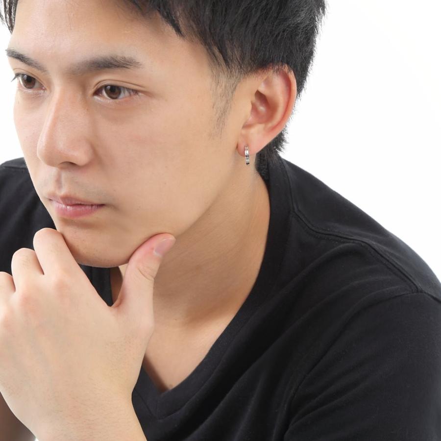 14金 フープピアス ラインカット 片耳 1個 ホワイトゴールド