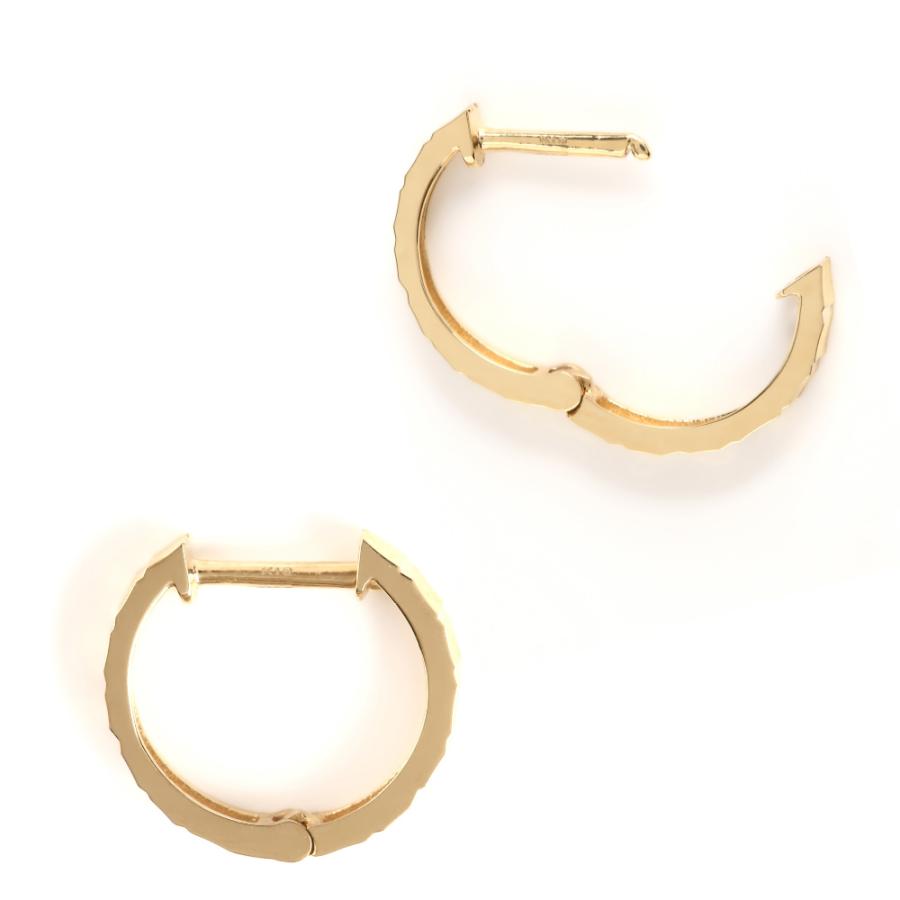 18金 フープピアス ラインカット 両耳 ゴールド レディース メンズ リング アクセサリー プレゼント ギフトの画像