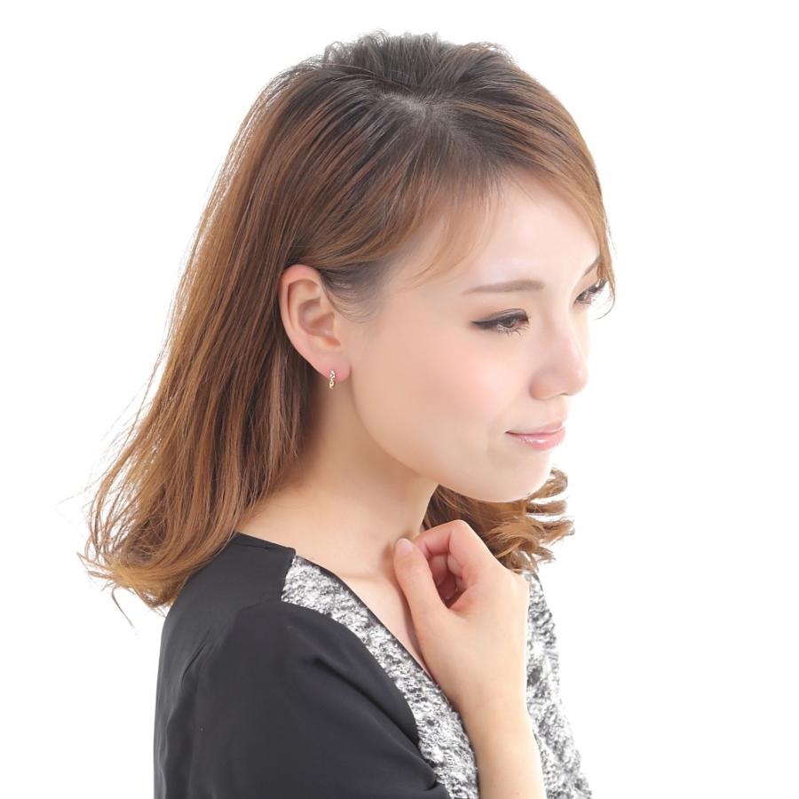 18金 フープ ピアス ダイヤ カット 片耳 1個 レディース メンズ リング