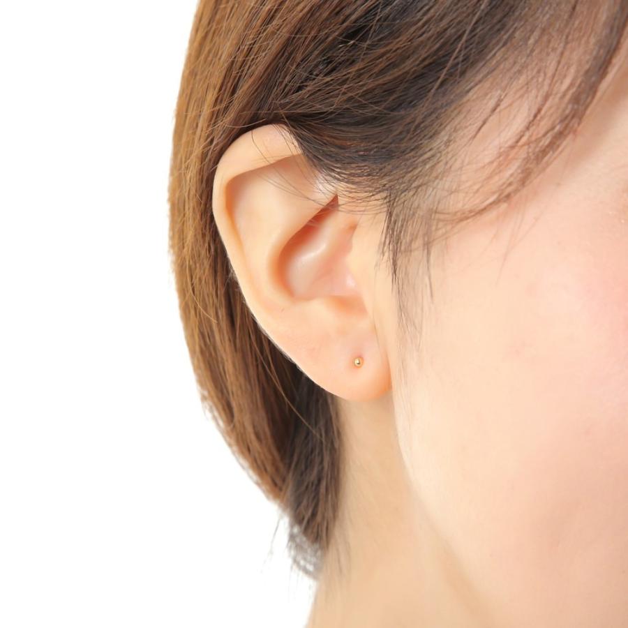 18金 ピアス 丸玉 2mm メンズ レディース 片耳 1個 ゴールド シンプル
