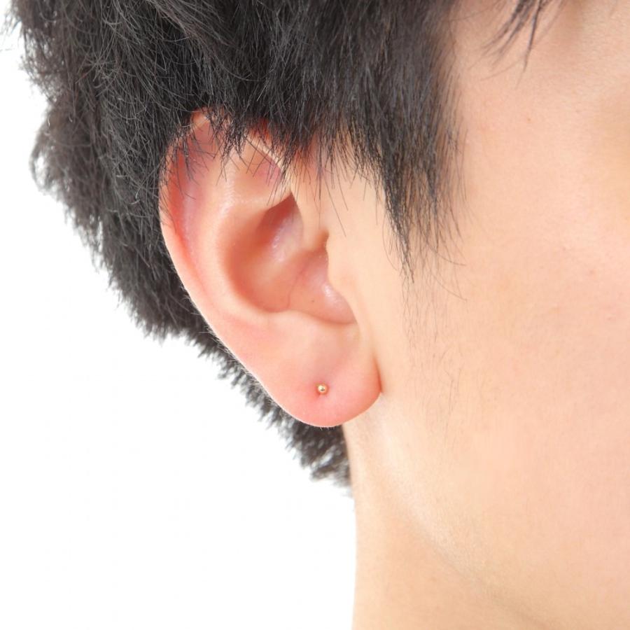 18金 ピアス 丸玉 2mm メンズ レディース 片耳 1個 ゴールド シンプル
