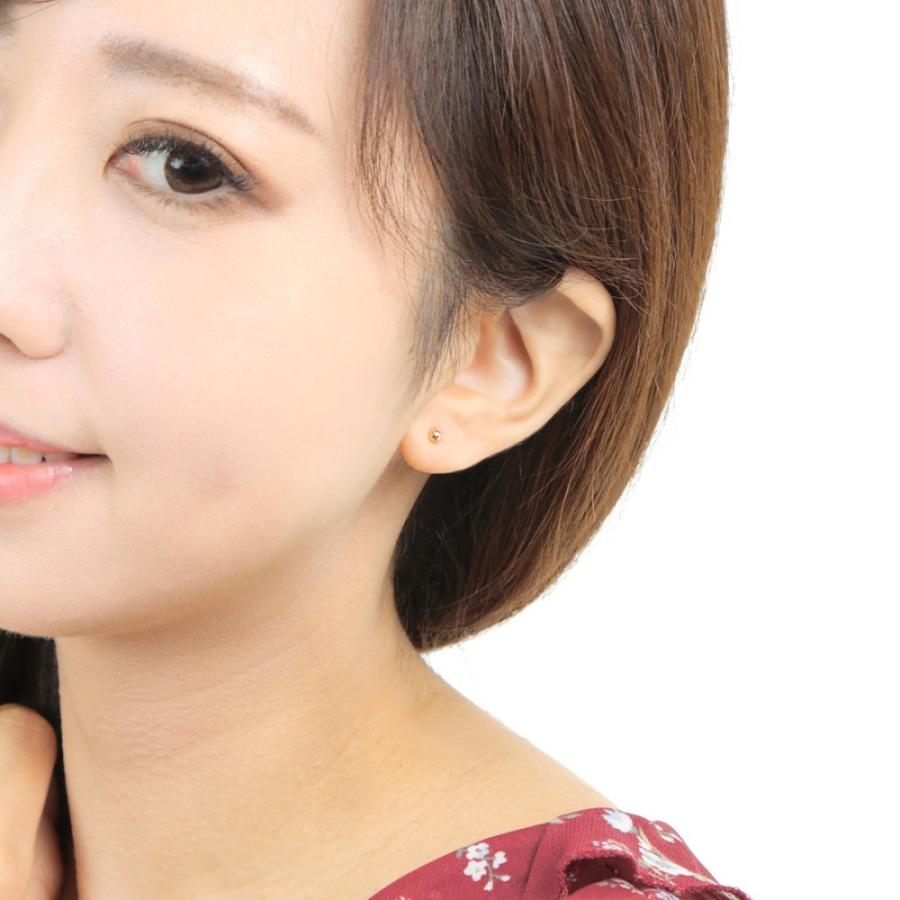 18金 ピアス 丸玉 3mm 片耳 1個 ゴールド メンズ レディース