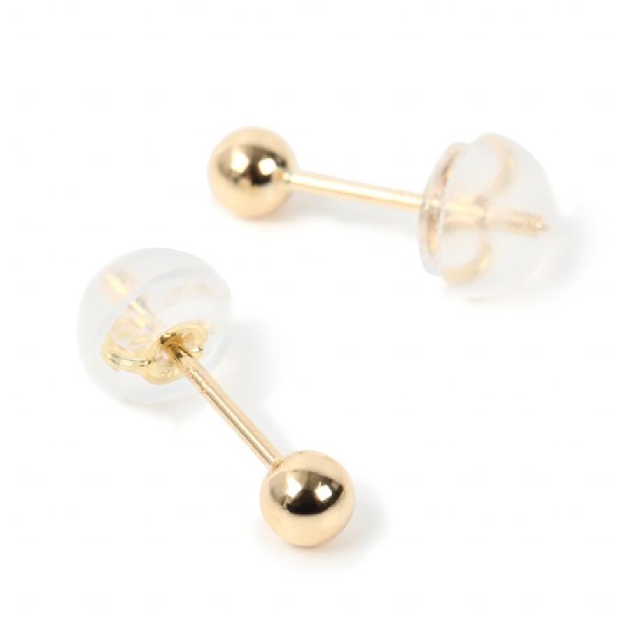 18金 ピアス 丸玉 3mm 両耳 ゴールド メンズ レディース アクセサリー
