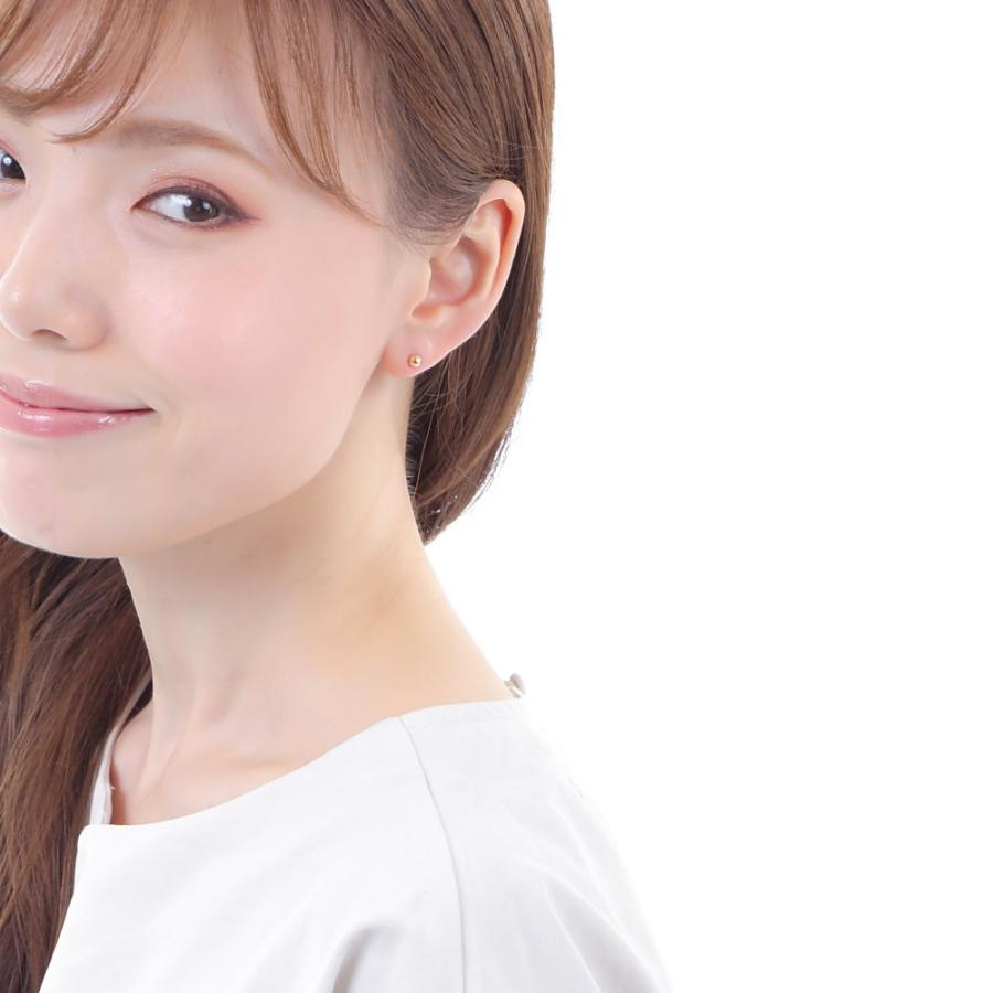 ピアス K18 丸玉 4mm 片耳 1個 ゴールド レディース 定番 シンプル 18k