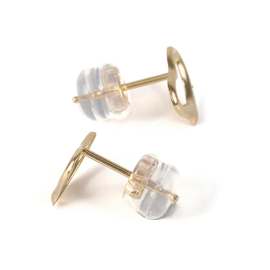 18金 ピアス オープンハート M 両耳 ゴールド アクセサリー k18 18k