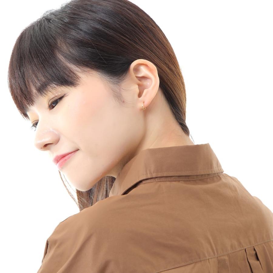 18金 フープピアス 1.0×10mm ゴールド 片耳 1個 メンズ レディース