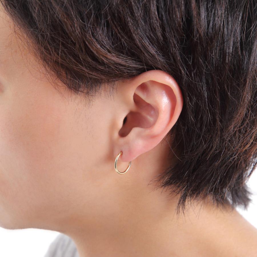 18金 フープピアス 1.5×15mm 片耳 1個 メンズ レディース リング 18金 フープピアス 1.5×15mm 片耳 1個 メンズ レディース リング