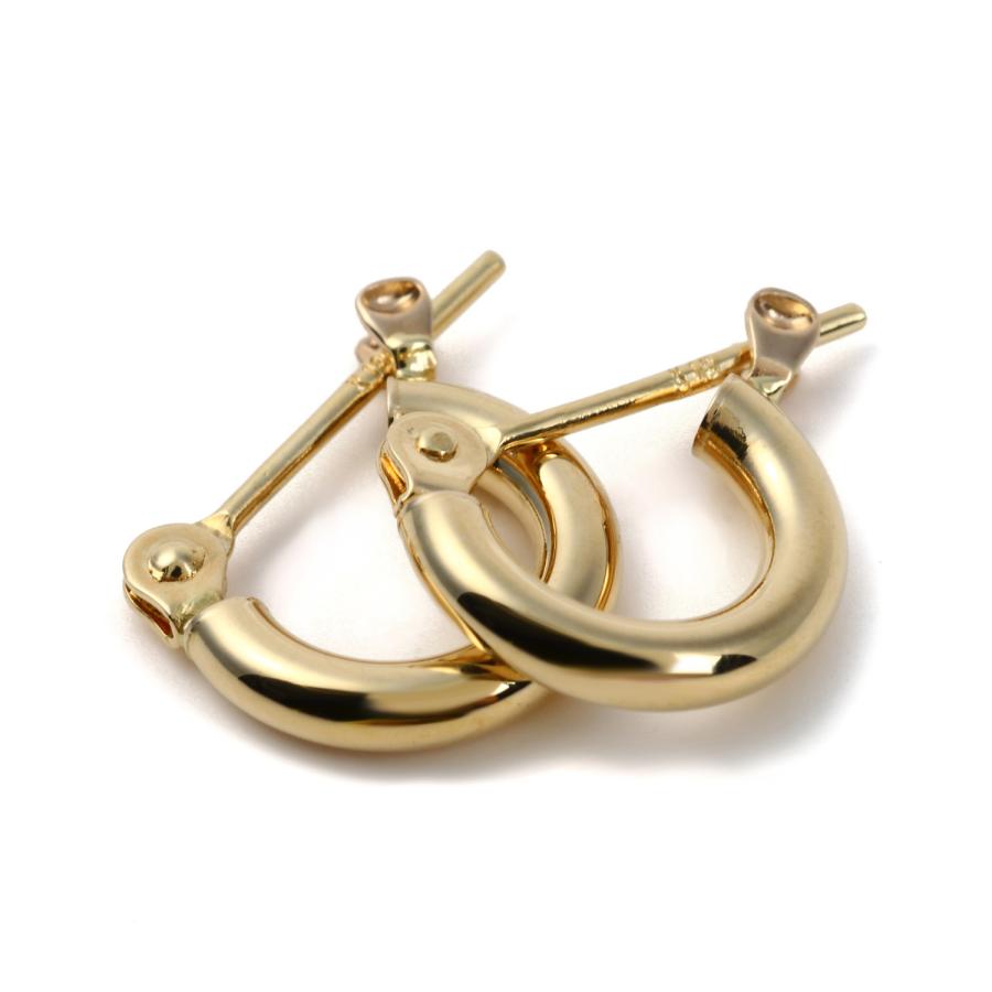 18K Yellow Gold フープピアス 両耳 18金 フープピアス 両耳 メンズ レディース ゴールド リング