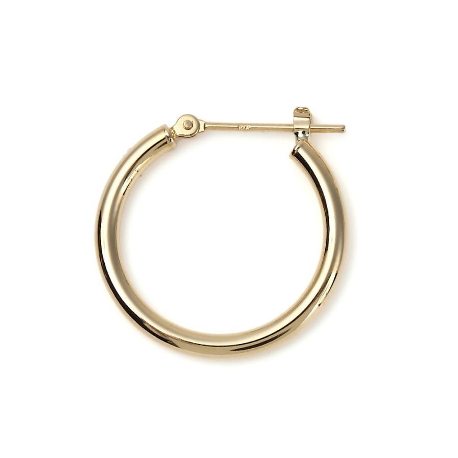 18金 フープピアス 2.0×20mm 両耳 レディース メンズ ゴールド リング
