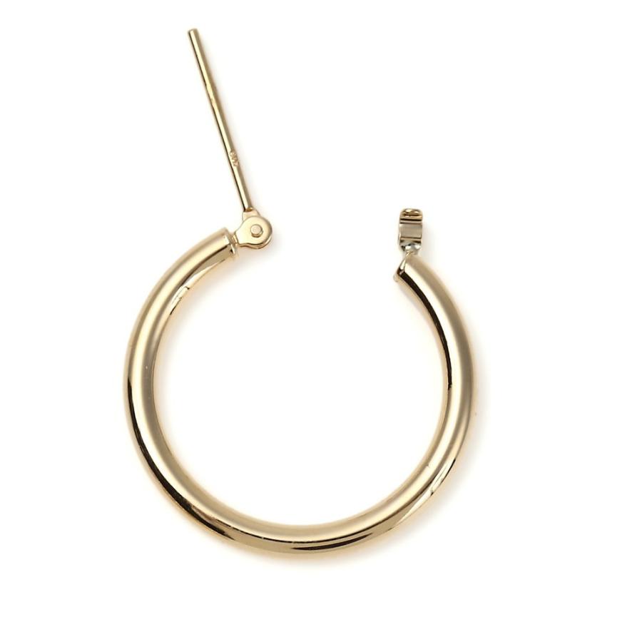 18金 フープピアス 2.0×20mm 両耳 レディース メンズ ゴールド リング
