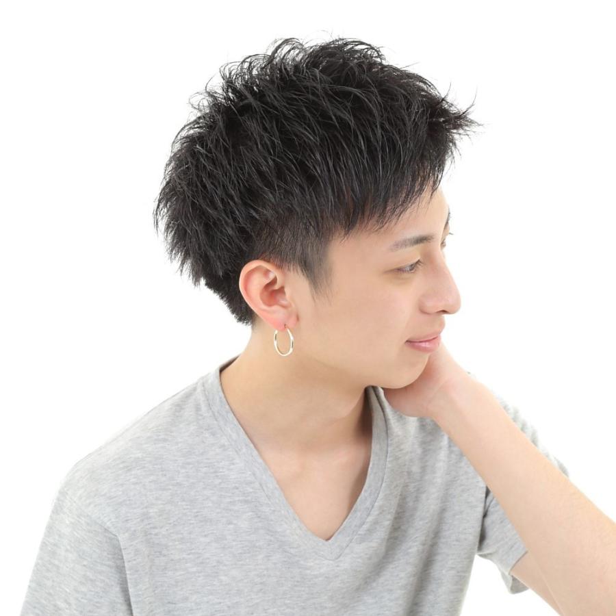 18金 フープピアス 2.0mm×25mm 片耳 1個 ゴールド メンズ レディース