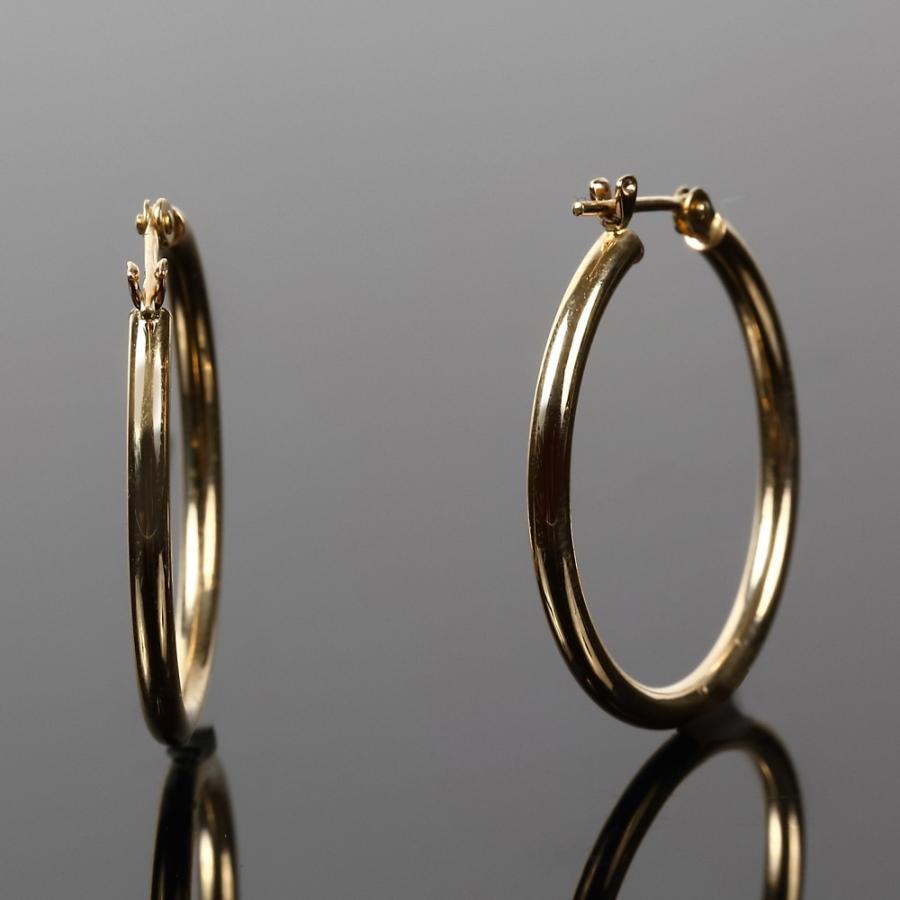 18金 フープピアス 2mm×25mm ゴールド レディース メンズ 両耳 18金 フープピアス 2mm×25mm ゴールド レディース メンズ 両耳