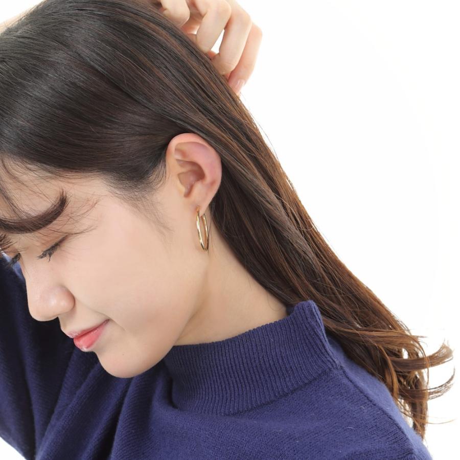ピアス 18金 K18 フープ 2.0×30mm ゴールド レディース メンズ 両耳