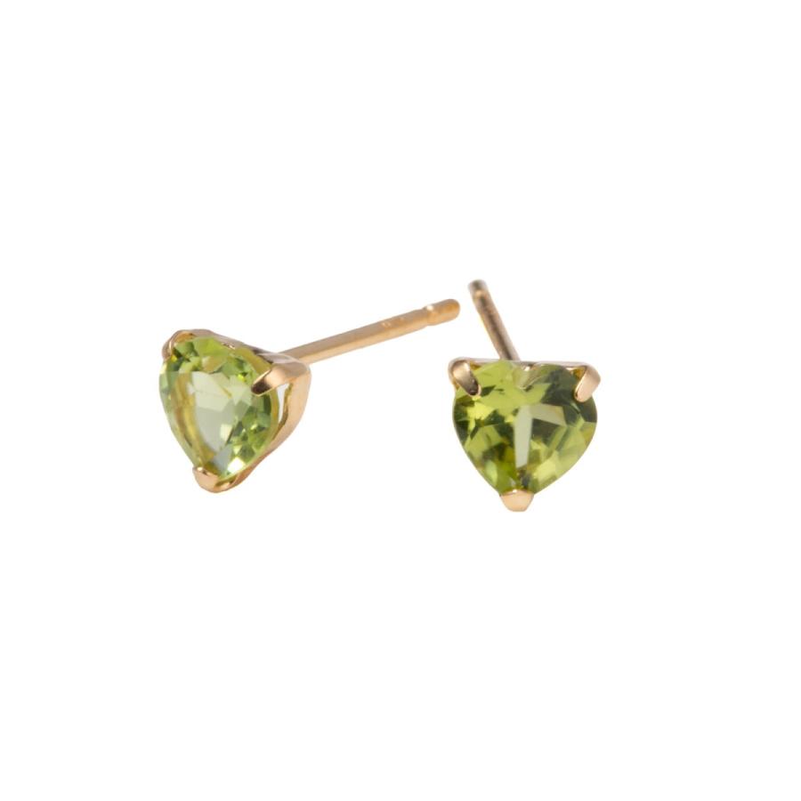 ピアス K18 ペリドット ハート 両耳 18金 18k ゴールド レディース アクセサリー プレゼント ギフト_1