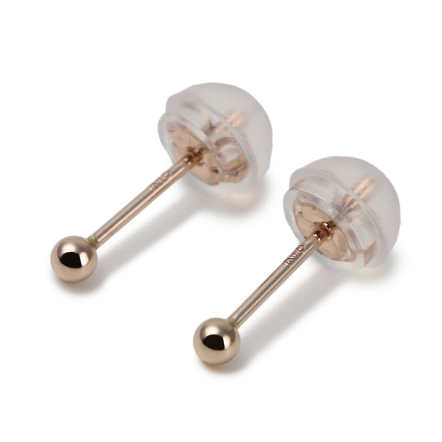 ピアス 18金 K18 丸玉 2mm 両耳 ピンクゴールド レディース 定番