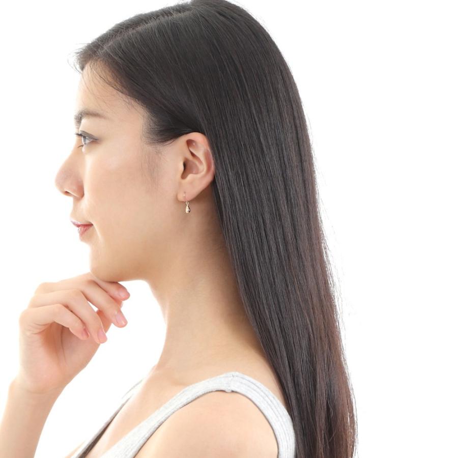 18金 ピアス ドロップ 雫 ツユ ピンクゴールド 揺れる ティアドロップ