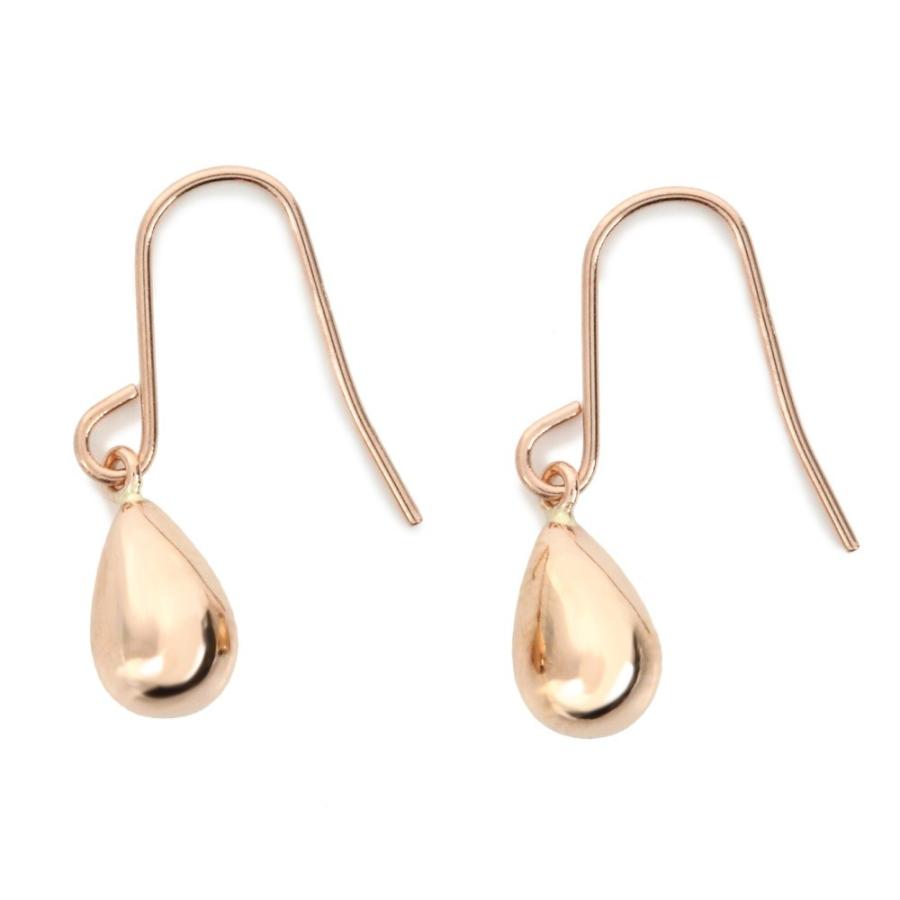18金 ピアス ドロップ 雫 ツユ ピンクゴールド 揺れる ティア