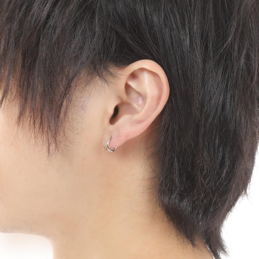 ピアス プラチナ フープ 1.5×10mm Pt900 片耳 1個 メンズ レディース