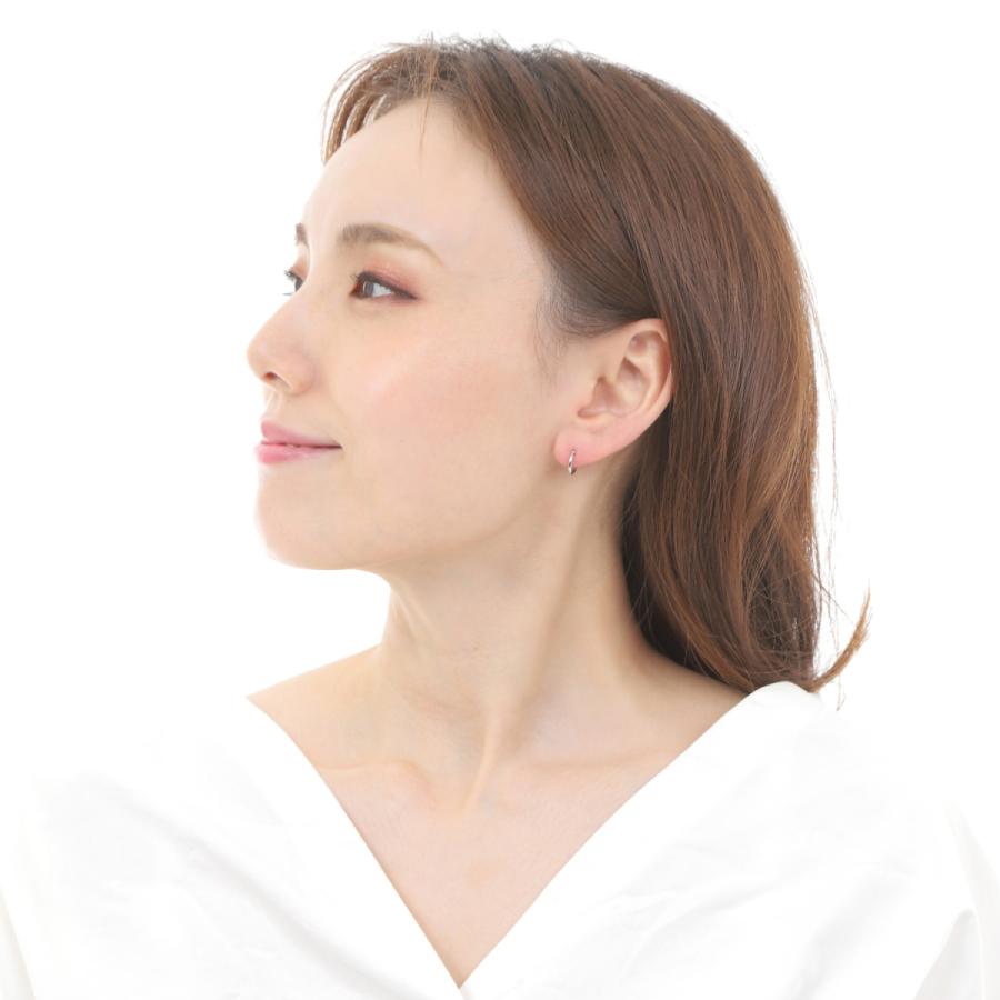 ピアス プラチナ フープ 1.5×10mm Pt900 両耳 メンズ レディース