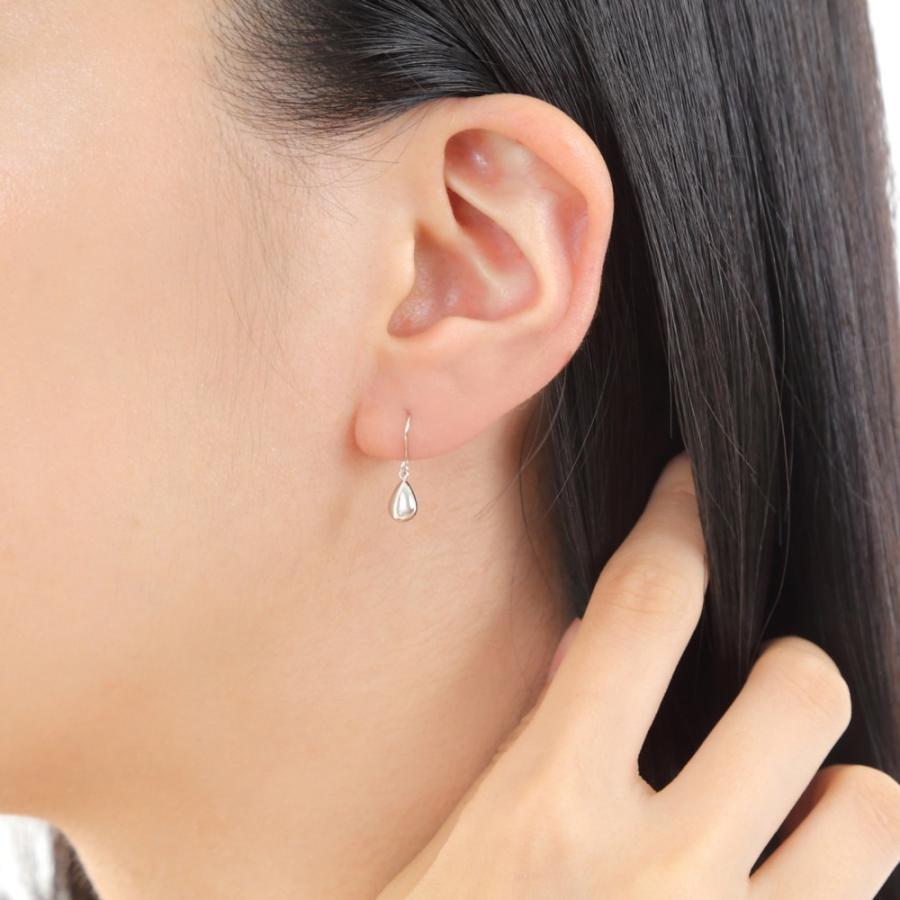 K18WG ピアス両耳 18金ホワイトゴールド ピアス 18金 K18 ドロップ 雫 ホワイトゴールド 揺れる