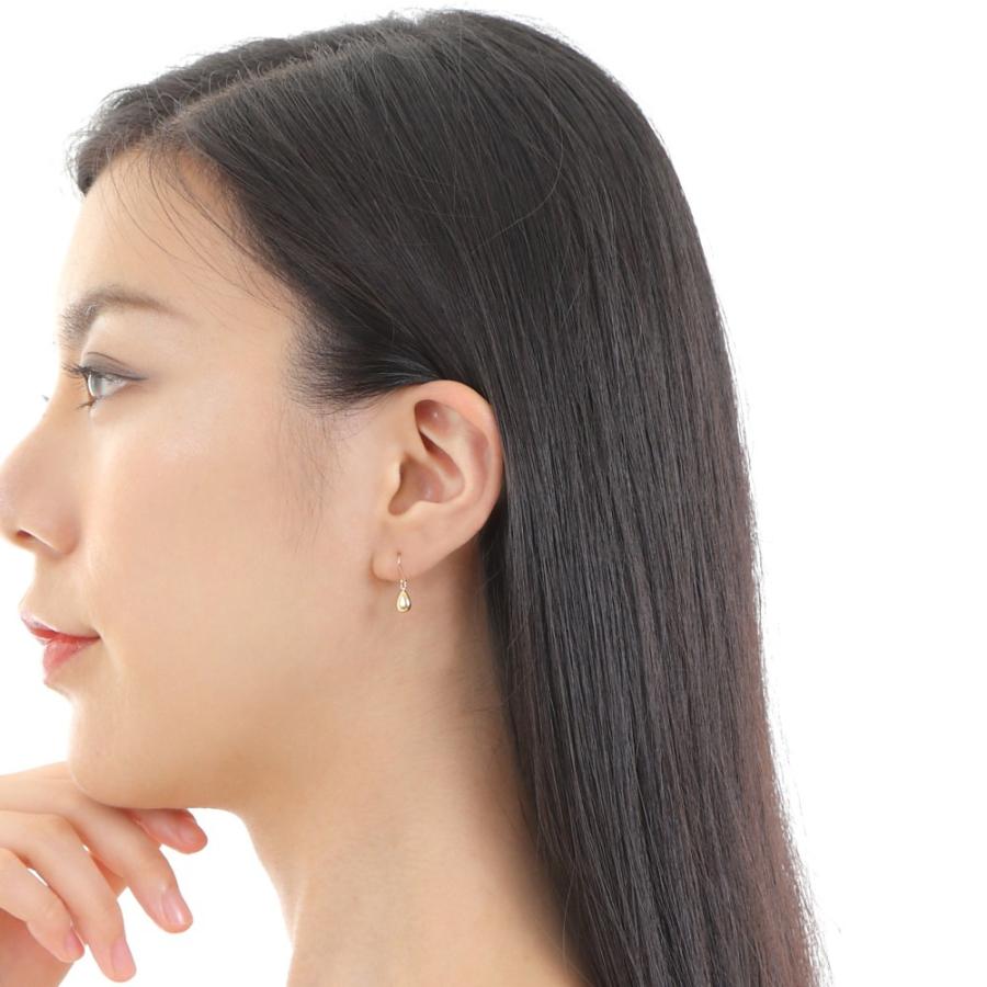 ピアス 18金 K18 ドロップ 雫 イエローゴールド 揺れる レディース 両