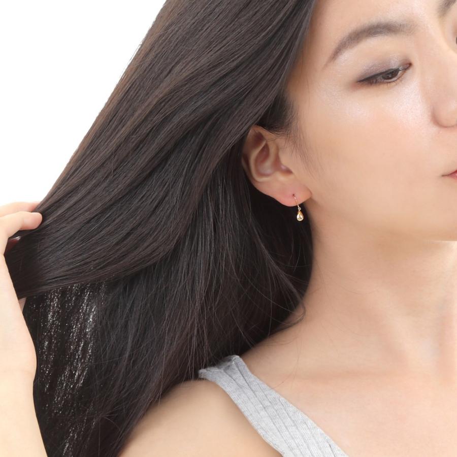 ピアス 18金 K18 ドロップ 雫 イエローゴールド 揺れる レディース 両