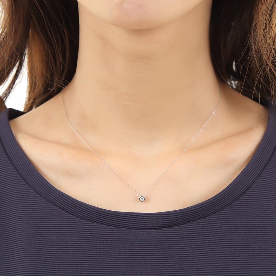 18金 ネックレス ダイヤモンド ルビー ホワイトゴールド レディース 一粒 天然石 リバーシブル 18k k18 プレゼント ギフトの画像