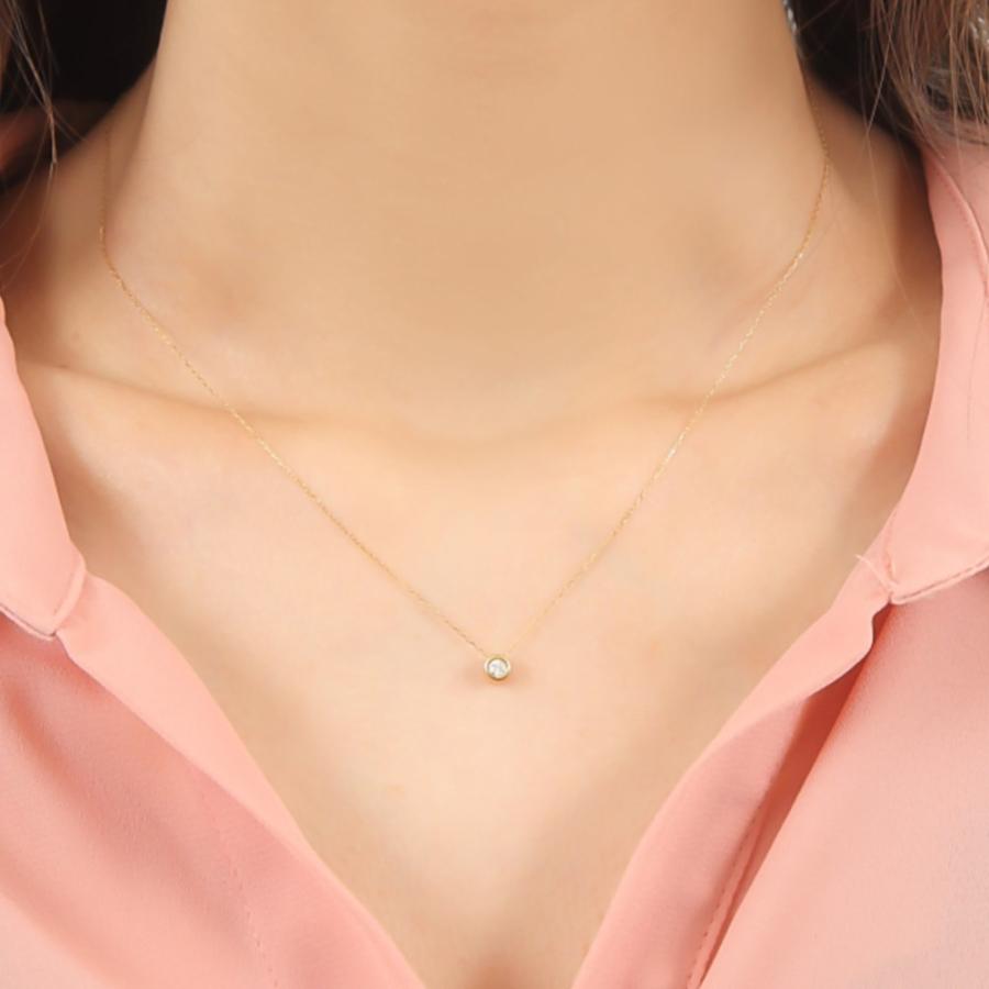 18金 ネックレス ダイヤモンド エメラルド ゴールド 天然石 リバーシブル レディース k18 18k プレゼント ギフトの画像