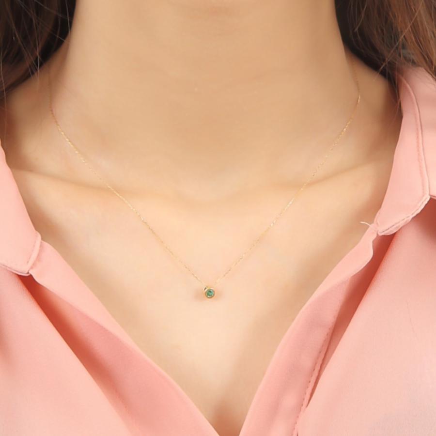 18金 ネックレス ダイヤモンド エメラルド ゴールド 天然石 リバーシブル レディース k18 18k プレゼント ギフトの画像