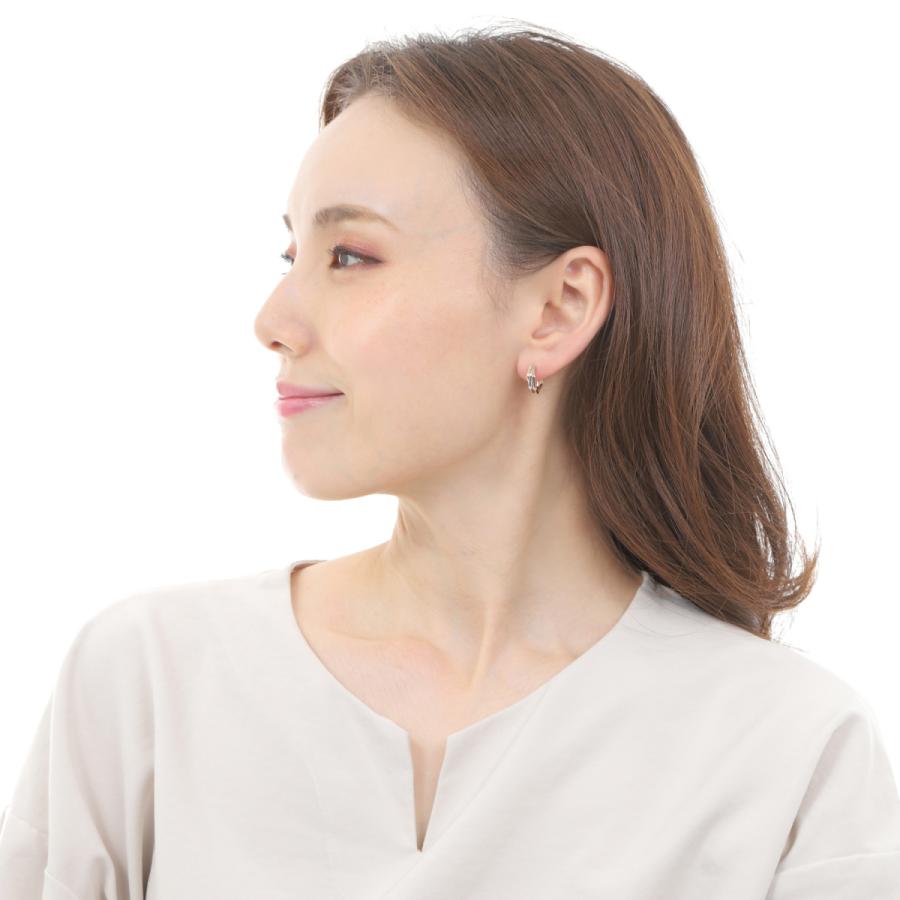 ピアス フープ スリーカラー ヘキサゴン K18 K14 3色 両耳 ゴールド