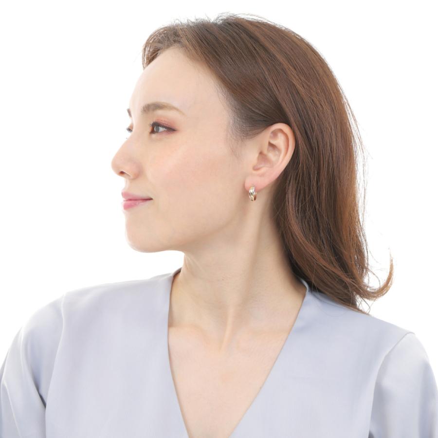 10金【3連トリニティーカラーピアス】PT/YG/PG 日本製 ペア 新品！ 10金【3連トリニティーカラーピアス】PT/YG/PG 日本製 ペア 新品！