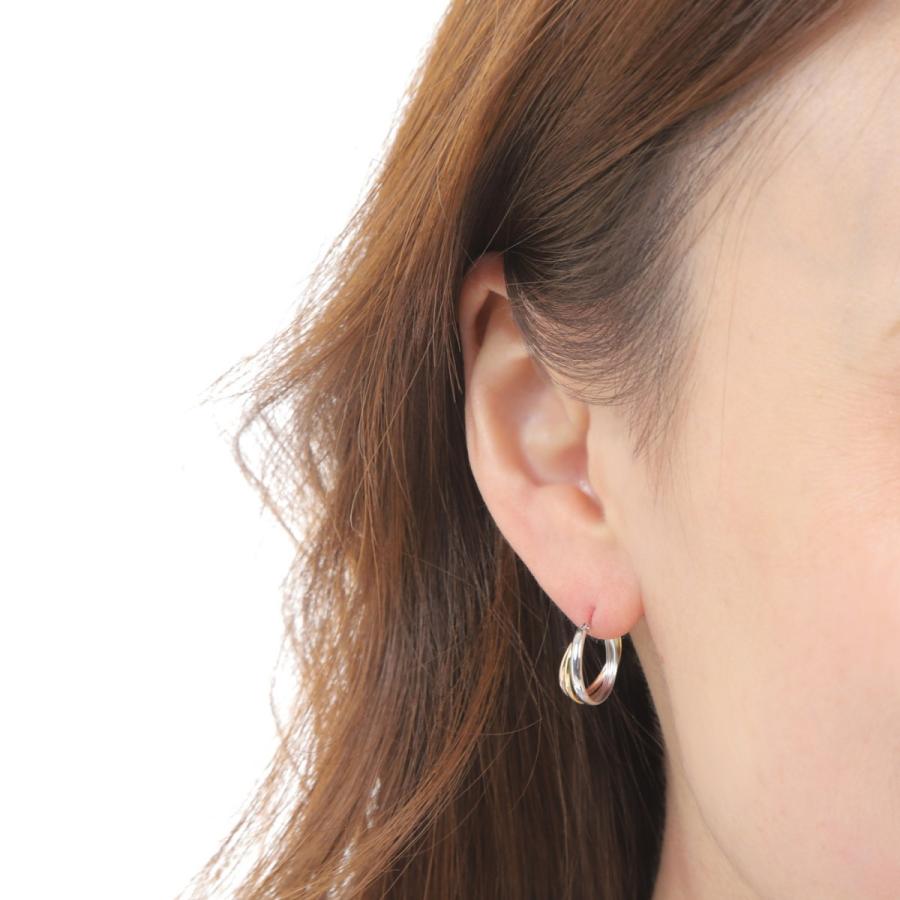 K18 3カラー トリニティーフープピアス 楽天市場】18金 ピアス トリニティ フープピアス 3カラー スリー