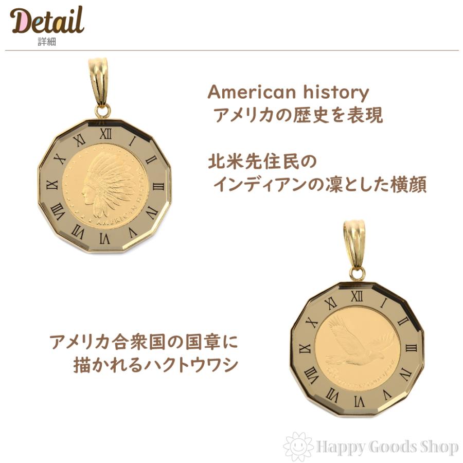純金 K24 インディアン イーグル 1/25oz 金貨 アトラス ゴールド ペンダントトップ コイン ヘッド チャーム ゴールド プレゼント ギフトの画像