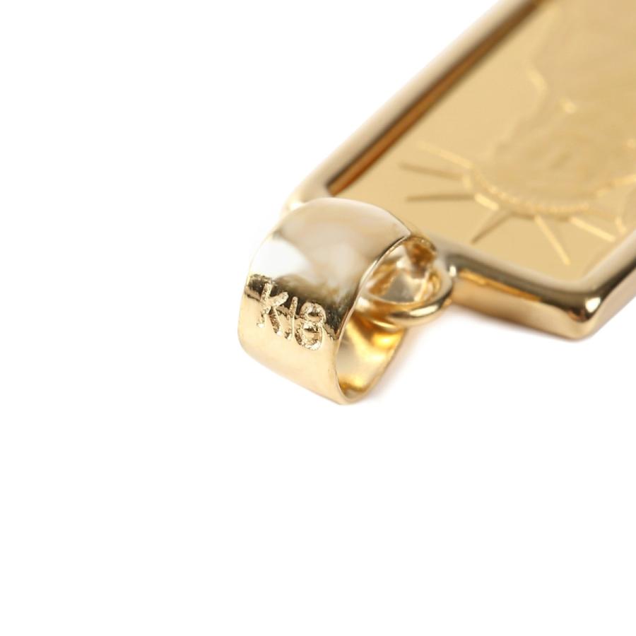 純金 K24 インゴット 1g リバティ ペンダントトップ メンズ レディース クレジット スイス 自由の女神 K18 シンプル枠 金貨 コイン ヘッド チャーム ゴールド 