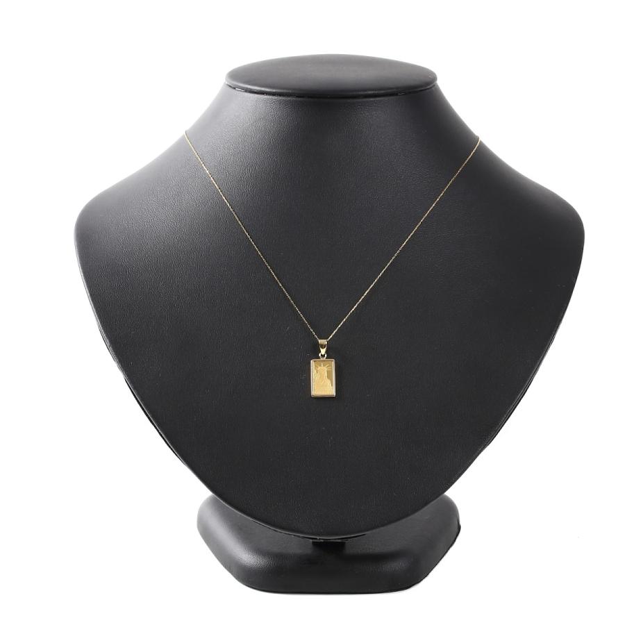 純金 K24 インゴット 1g リバティ ペンダントトップ メンズ レディース クレジット スイス 自由の女神 K18 シンプル枠 金貨 コイン ヘッド チャーム ゴールド 