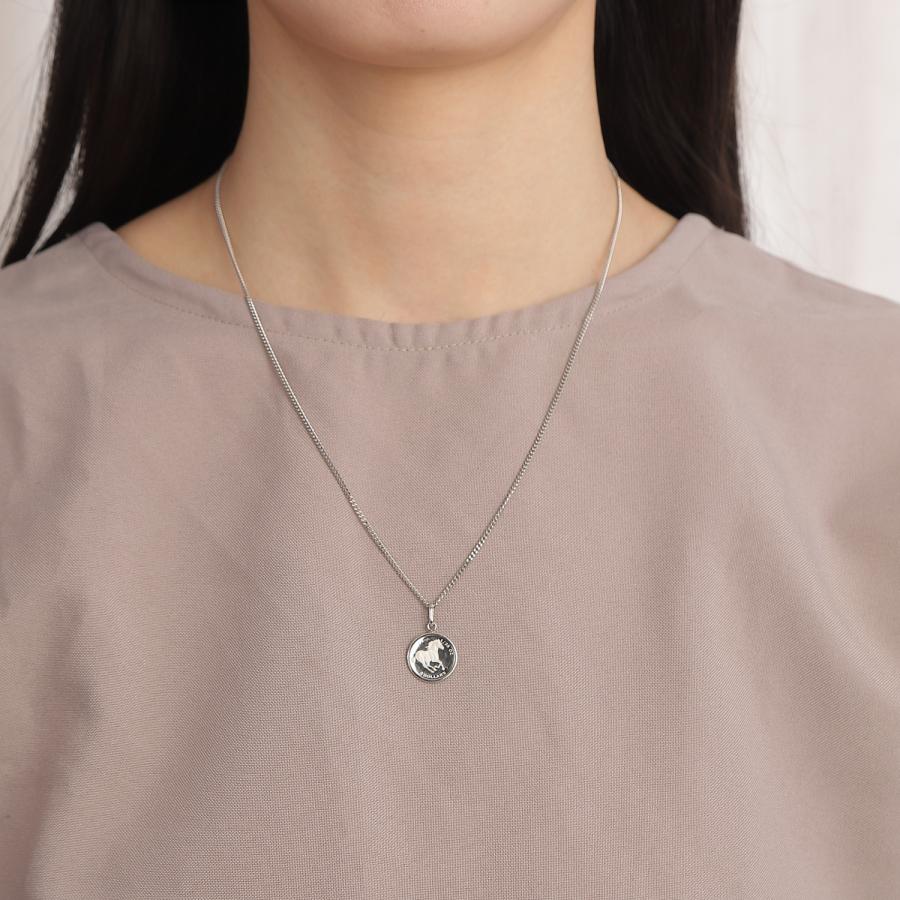 純プラチナ ホース 馬 1/25oz コイン ペンダントトップ シンプル 枠