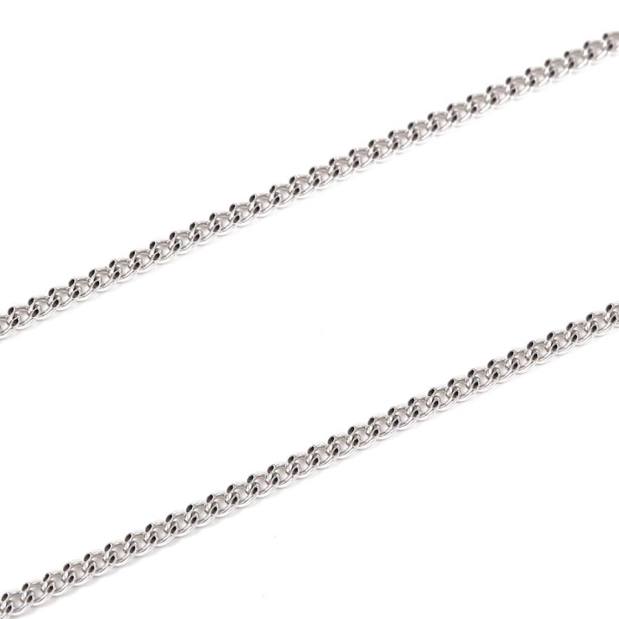 ネックレス 喜平 18金 チェーン 2面 60cm 細い 幅1.2mm ホワイト