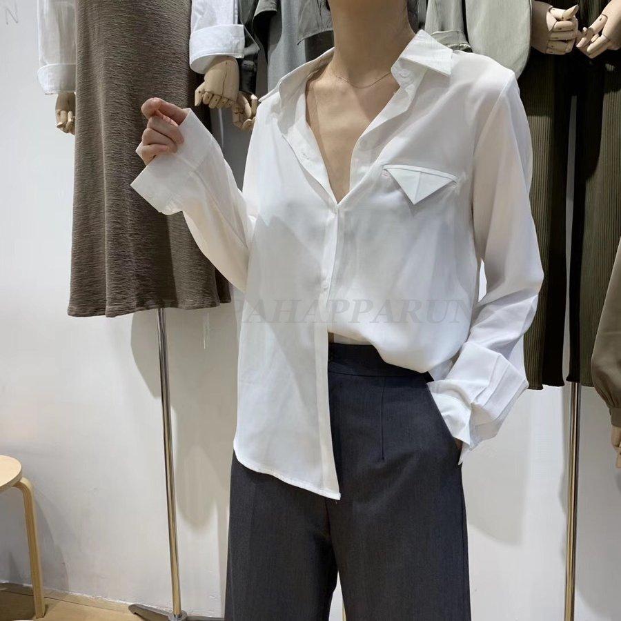 シャツ レディース トップス ブラウス コットン きれいめ シンプル こなれ感 長袖 韓国 春 秋 Vネック 白シャツ 大人 かっこいい シャツ ブラウス コーデ オフィ H0929b Db0707 Happa Happa Run 通販 Yahoo ショッピング