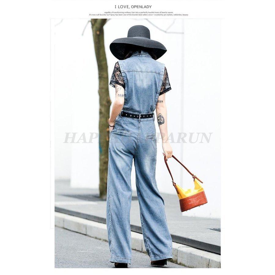 デニムパンツ ジャンプスーツ オールインワン パンツドレス レディース