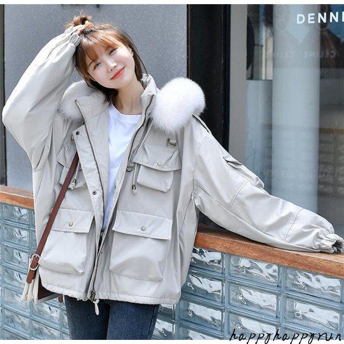 30 Off レディース ダウンジャケット ファー 防寒服 暖かい 冬 ショート フード ダウン ダウンコート カラー グレー 一番目の画像 Perfiminas Com Br