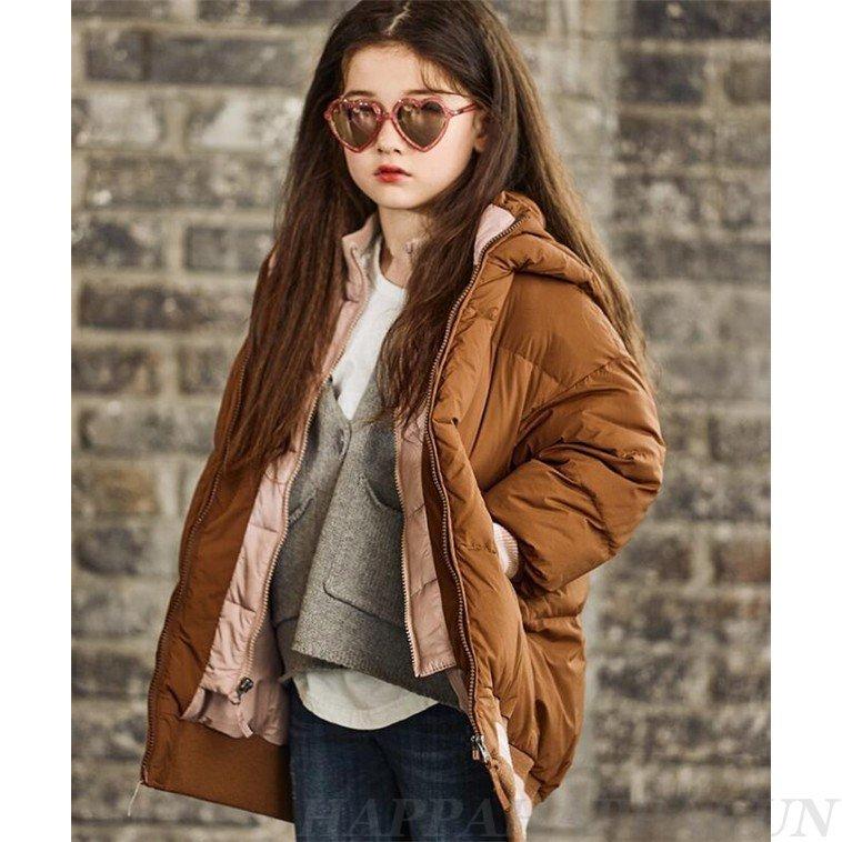 ダウンジャケット ゆったり 女の子 男の子 ダウンコート キッズ ふわふわ 子ども用 ジュニア コート 防寒着 17春の新作