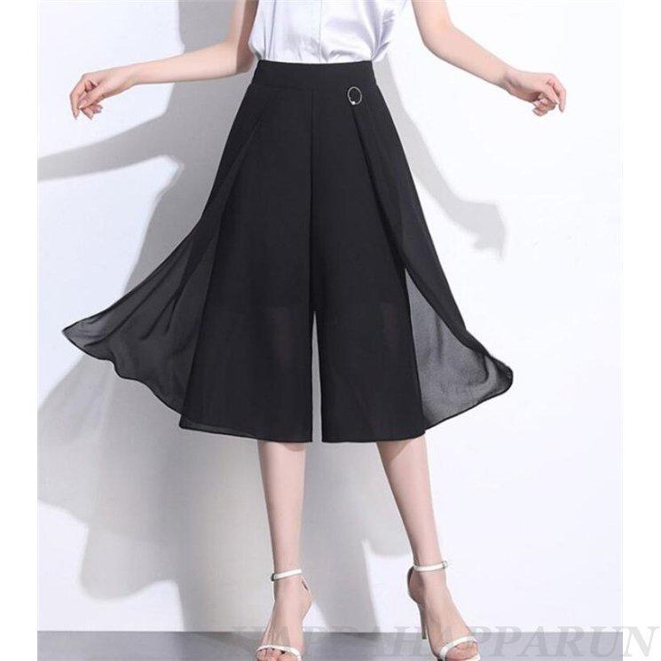 2種類選べる ワイドパンツ ガウチョパンツ クロップドパンツ レディース 7分丈 ショートパンツ ウエストゴム ボトムス カジュアル ズボン 夏 春 22 Hanagrocare Com