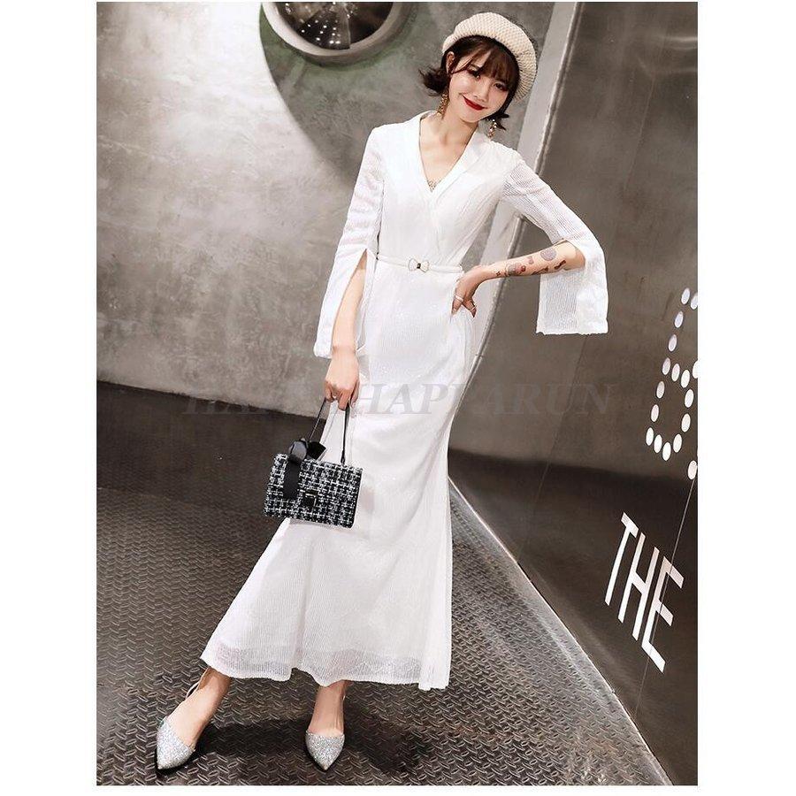 ー品販売 ウエディングドレス ロングドレス パーティードレス 袖あり 30代 40代 結婚式ワンピース おしゃれ 上品 マーメイド 二次会 お呼ばれドレス 披露宴 発表会 演出会 Aライン サイズ Xl