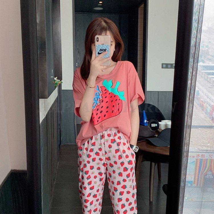 パジャマ ルームウェア レディース 春夏 半袖 パジャマ 寝巻き 部屋着 薄手 イチゴ柄 安い 可愛いルームウェア オシャレ ゆったり パジャマ 女性 上下セット パジャマ 再入荷 Bogadecoserveis Com
